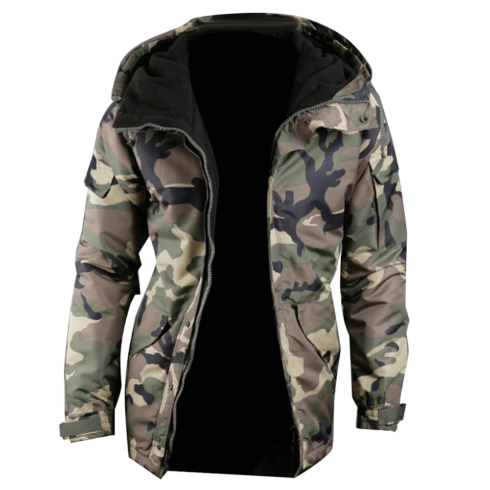 Veste homme модная зимняя теплая мужская куртка пальто утолщенная камуфляжная с