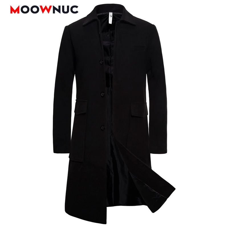 Men's Coat Long Solid Winter Male Woollen Overcoat Classic Windbreaker Thermal Slim Autumn Fashion Business Smart Casual MOOWNUC Men's Coat Long Solid Winter Male Woollen Overcoat Classic Windbreaker Thermal Slim Autumn Fashion Business Smart Casual MOOWNUC