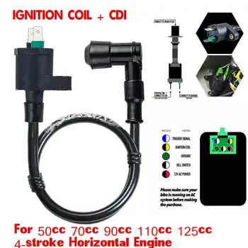 

12V Ignition Coil + CDI Part For 50cc-150cc Pit Quad Dirt Bike ATV Buggy MOPED Igniter Ignition Coil