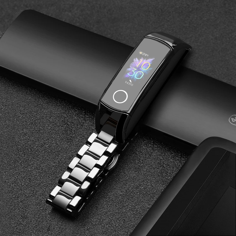 Керамический ремешок браслет для huawei honor band 5 ремешок для honor band 4 сменный ремешок для часов с металлической пряжкой Регулируемый размер