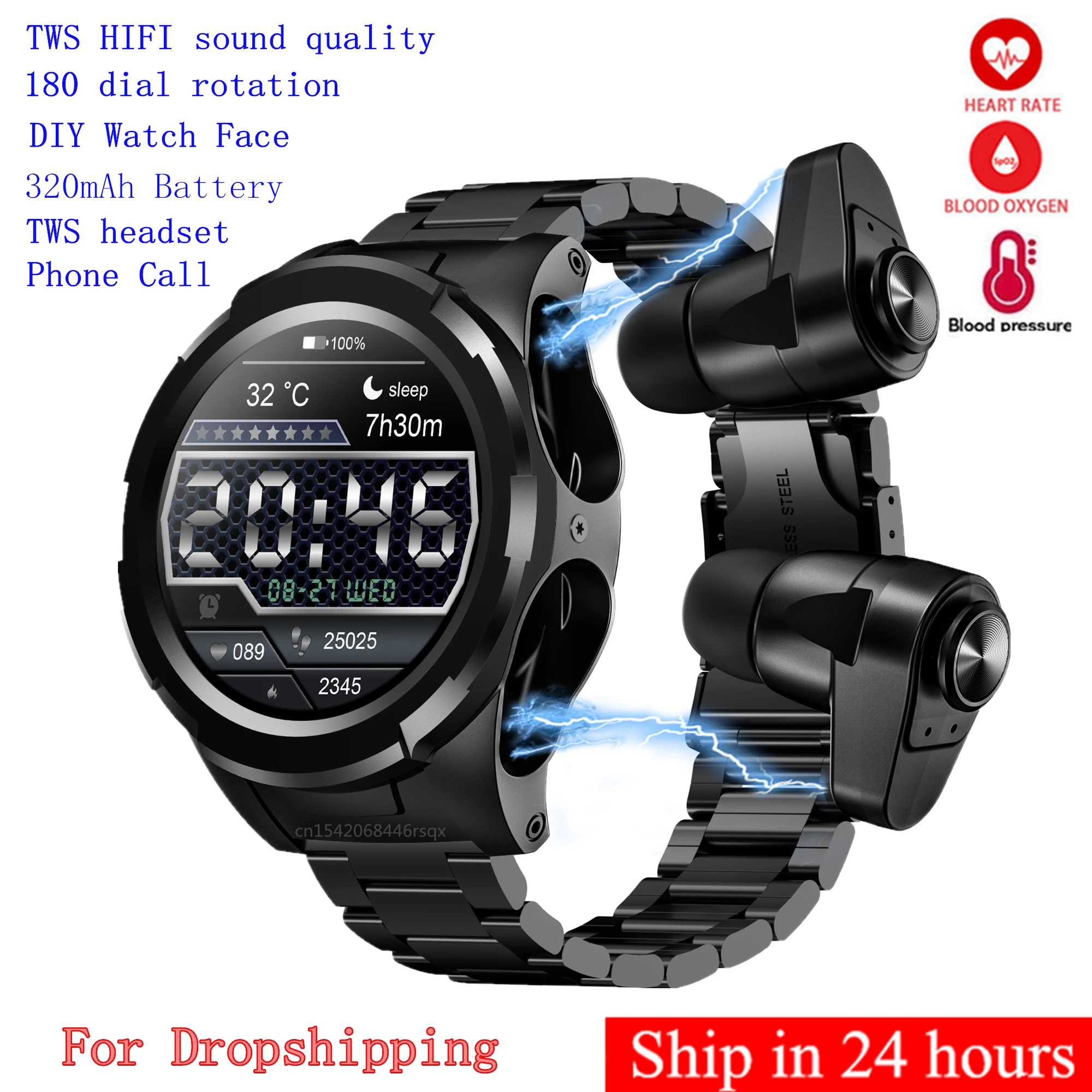 JM06 Smart Watch TWS Bluetooth Earphone 2In1 Heart Rate Blood Pressure  Monitor Sport Smartwatch Fitness Clock Android IOS PK T10|Smart Watches| -  AliExpress