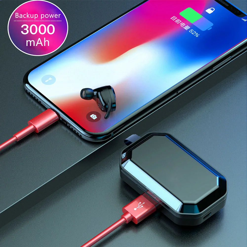 V5.0 водонепроницаемые портативные Bluetooth наушники с зарядным устройством, регулируемые Беспроводные спортивные наушники для бега, сабвуфер, стерео