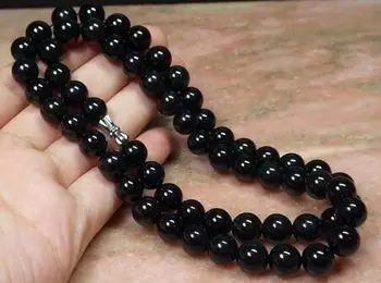 

Free Shipping Certified Black Green Natural A JADE Jadeite beads Necklace 20 inches