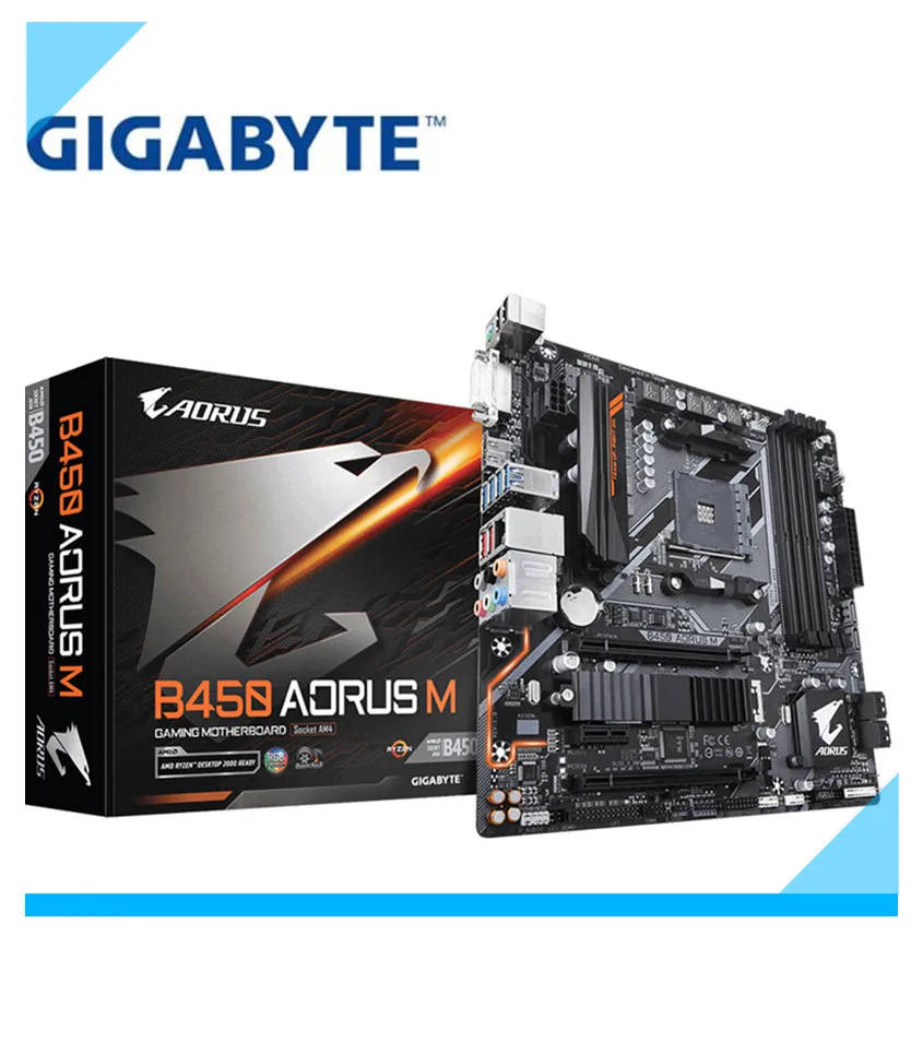 Для Gigabyte GA-B450 AORUS M оригинальная новая системная плата AMD Socket LGA 1151 DDR4 USB3.0 SATA3.0 DVI+ HDM