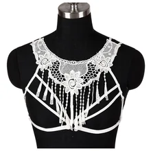 Сексуальный ремень с кисточками, белое кружевное белье, прозрачный топ, Свадебный женский бюстгальтер, аксессуары в стиле панк, готика, пояс для тела размера плюс