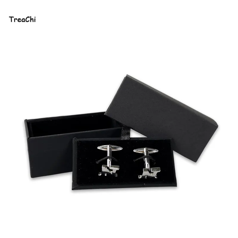 Wholesale Black Paperboard Cufflinks Tie Clips Packaging Box Quality Craft Badge Men's Curr Links Jewelry Storage Gift Case | Украшения