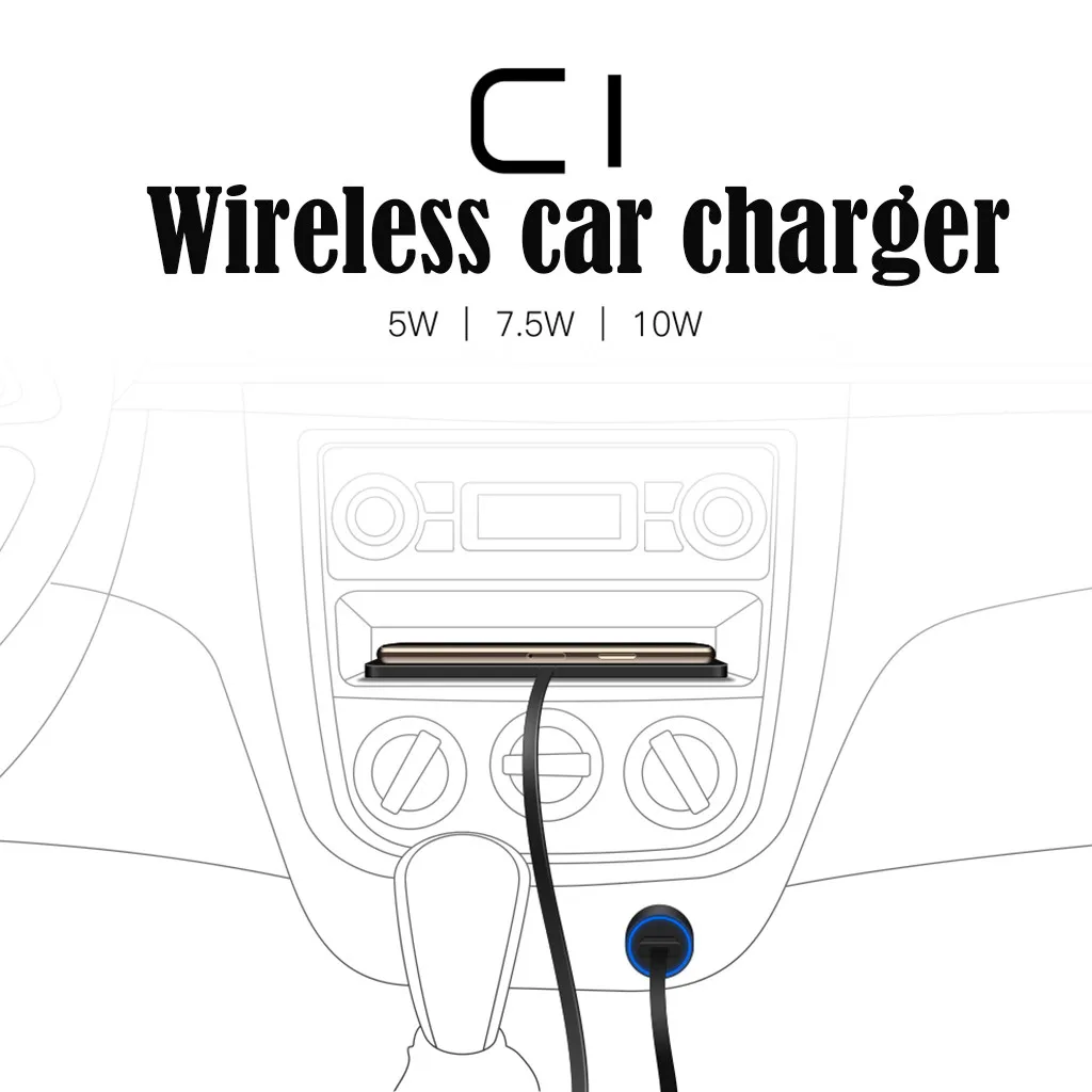 CARPRIE Wireless Charger 2in1 Wireless Car Charger Silicone Pad Phone Dash Mount with GPS Holder Fast Charger Quick Charge Phone