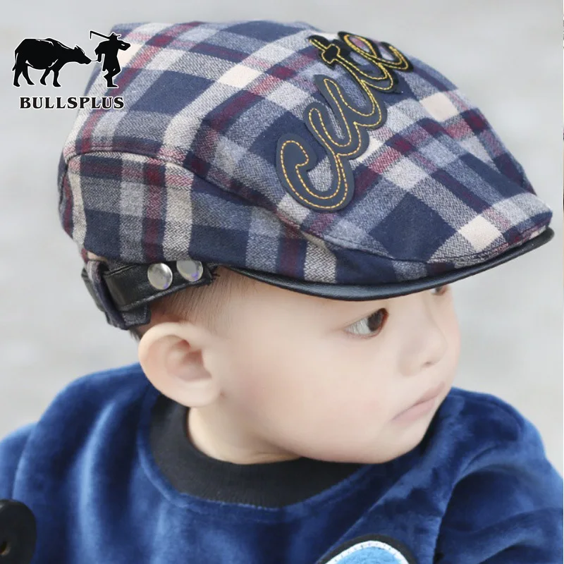 Осенне-зимняя детская шапка; шапка в английском стиле; милый берет; Кепка в британском стиле