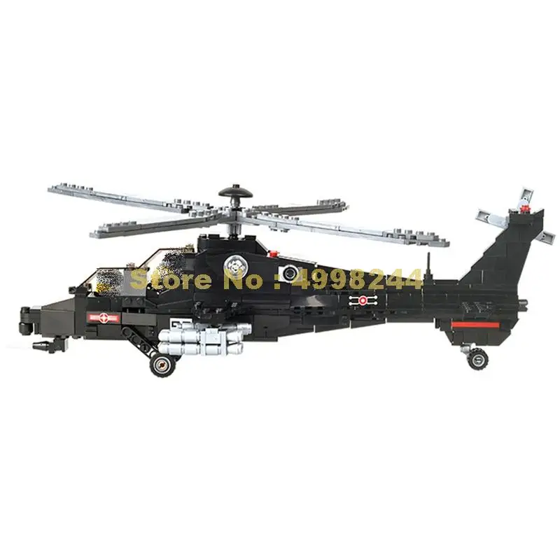 98405 480 шт военный вертолет wz-10 со звуком светильник строительный блок кирпичи игрушка