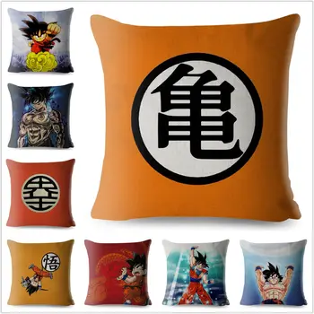

Japan Anime Dragon Ball Print Throw Pillow Cover 45*45cm Textile Cushion Covers Linen Pillow Case Sofa Home Decor Pillows Cases