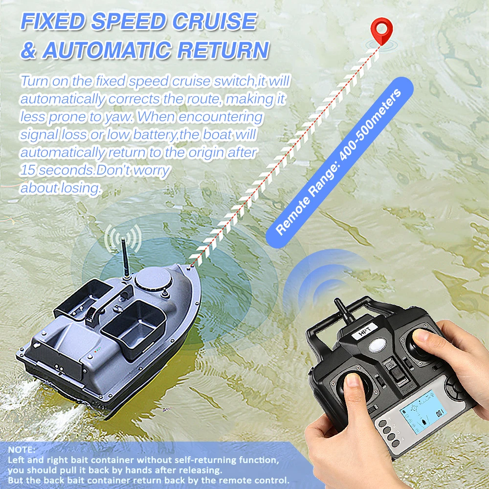 GPS Smart Return Fish Finder RC Fishing Boat Cruise GPS Positioning 500M  Independentt Control 3 Hoppers LCD Screen RC Bait Boat - AliExpress