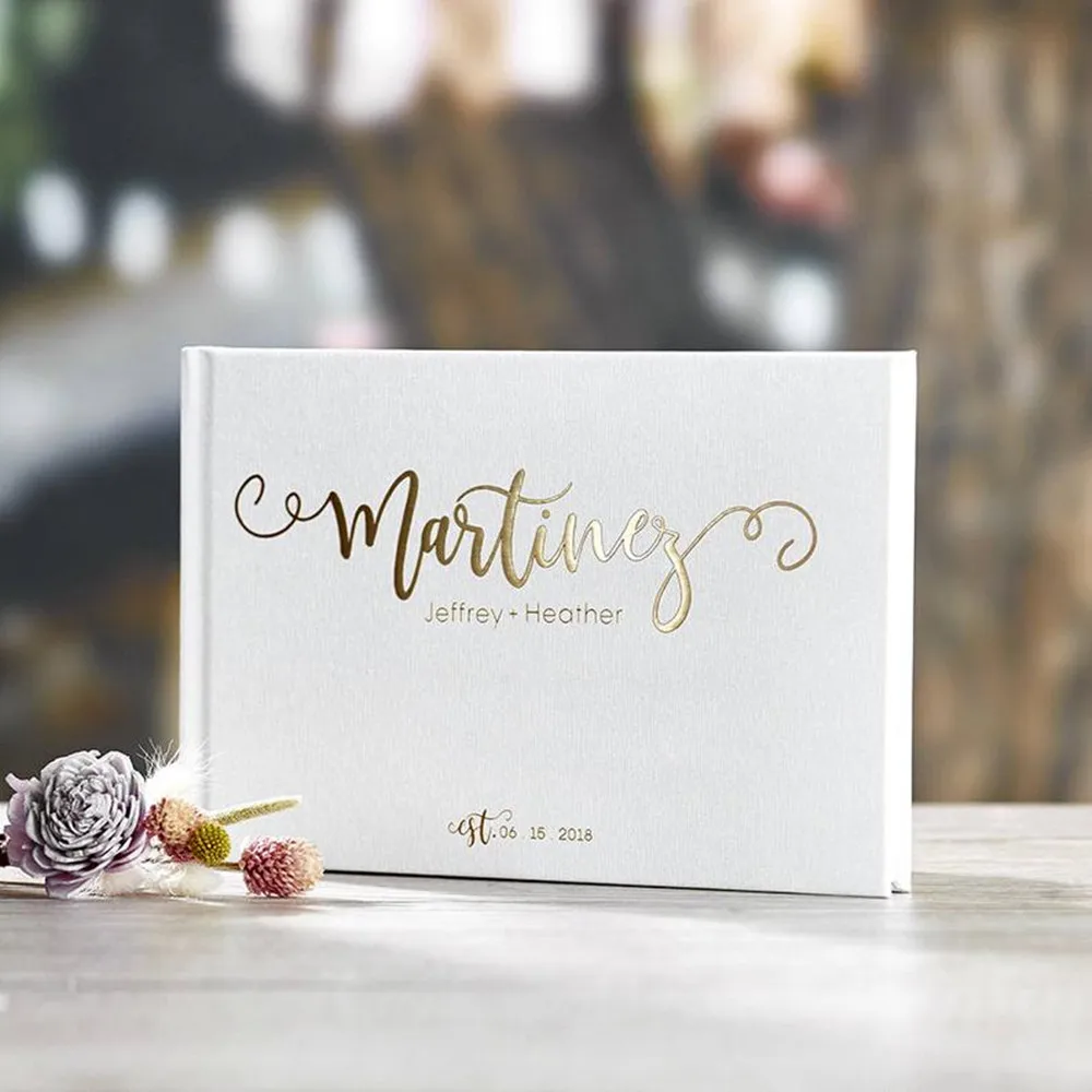

Foil gold monogram Wedding Guest Book Custom Bridal Shower Keepsake Guestbook Ideas Book engagement journal birthday photo album