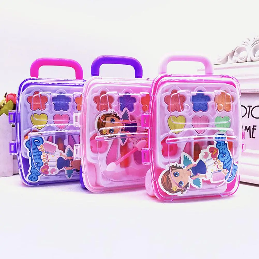 

1pc Make Up Toys Yfashion Children Pretend Play Kid Make Up Set Makeup Set Simulation Plastic Girls Dressing Cosmetic Travel Box
