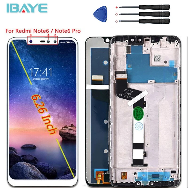 

100% New For Xiaomi Redmi Note 6 Pro LCD Display Touch Screen Digitizer For Redmi Note 6 Pro Display Screen Phone Parts