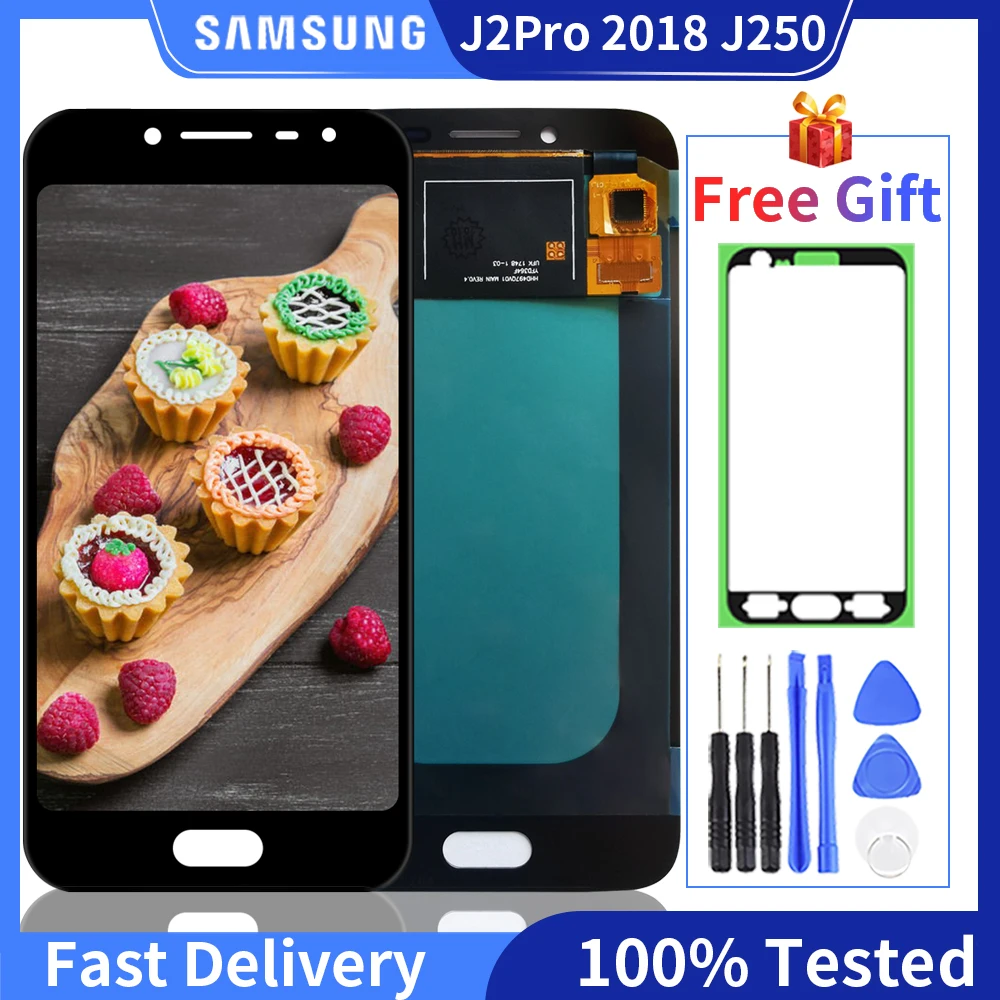 100% протестированный ЖК-дисплей для SAMSUNG Galaxy J2 pro 2018 J250 J250F Grand Prime Pro сенсорный экран