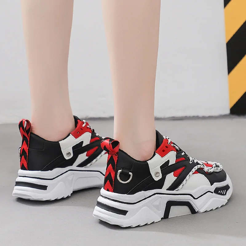 Кроссовки женские на массивной платформе Вулканизированная подошва дышащие