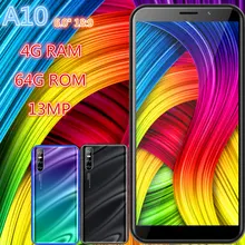 Глобальная версия A10 смартфонов 6," Большой экран 4G ram+ 64G rom четырехъядерный 13MP FHD Android Мобильные телефоны Дешевые celular разблокирован