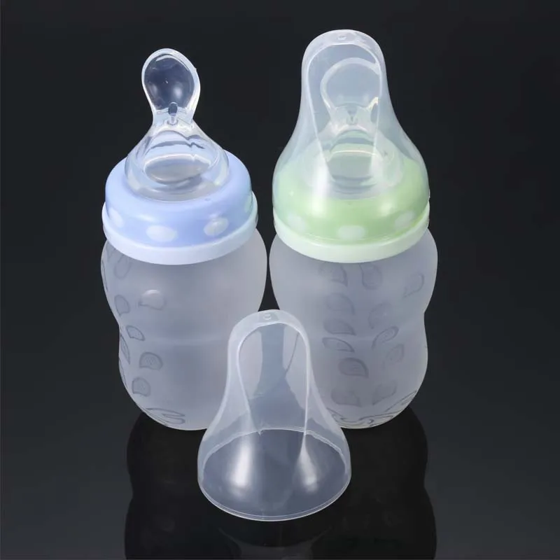 180ML Baby Bottles and Feeding Spoon Silicone Baby Feeding Cup Water Bottle kids Nursing Bottles