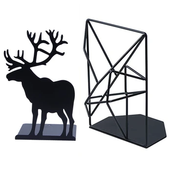 

3 Pair Elk Non-Skid Bookends Art Bookend Book Ends Black, Bookends-2 Pair 18 x 12 x 8.5Cm & 1 Pair 12 x 12 x 22Cm