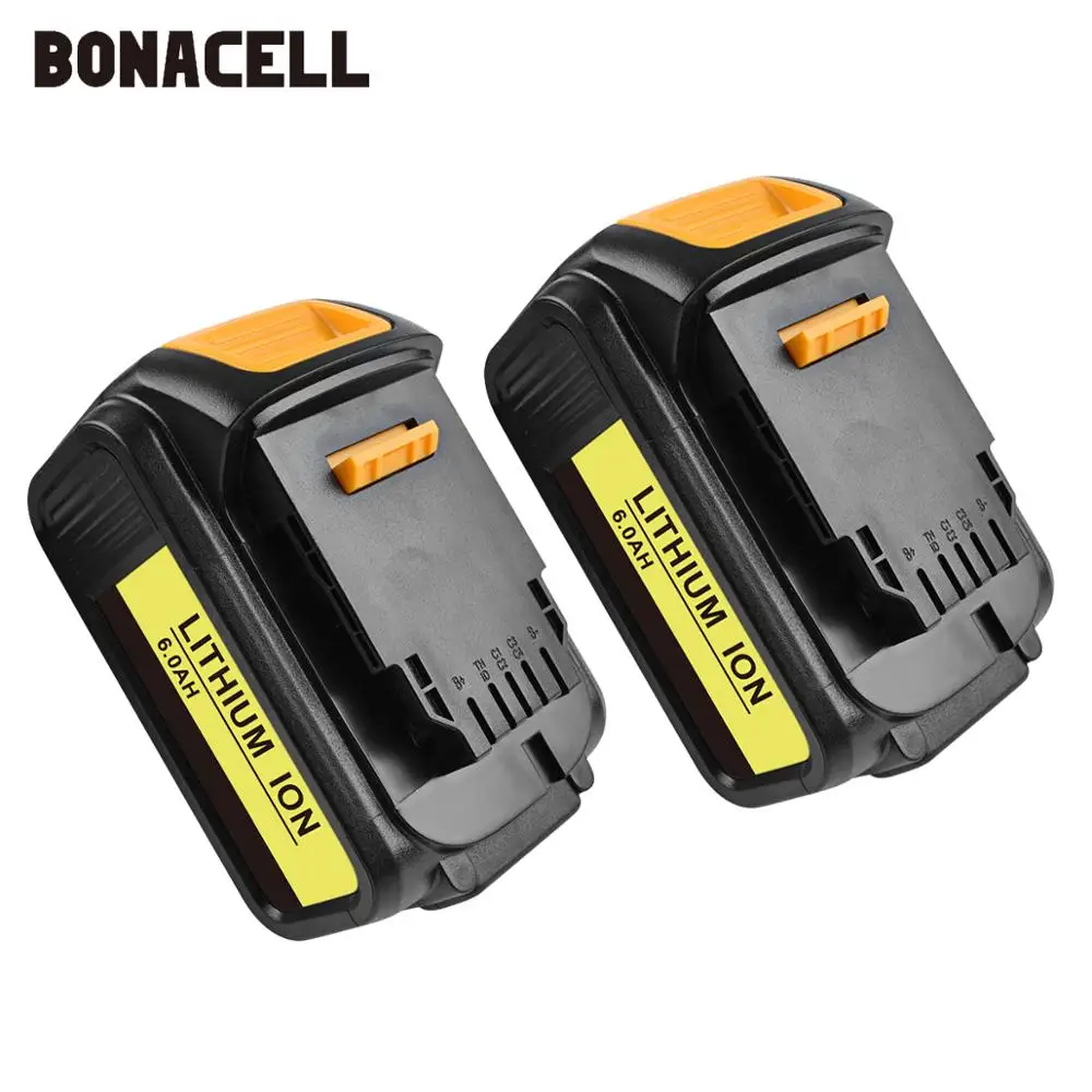 2 PACK Bonacell 6000 мА/ч, 18V для Dewalt Мощность инструмент Батарея для DCB180 DCB181 DCB182 DCB201 DCB201-2 DCB200 DCB200-2 DCB204-2 L50 - Цвет: 2 PACK