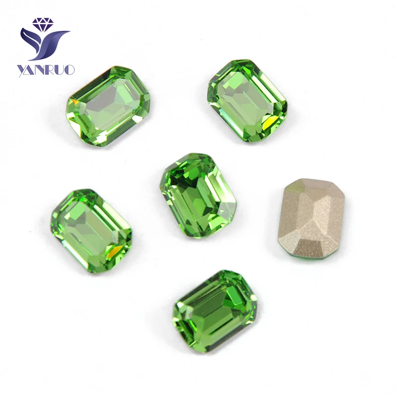 Peridot Yanruo 4610 восьмиугольная страз свободные кристаллы сшитые хрустальные стразы для рукоделия стразы на декоративной одежде - Color: Peridot