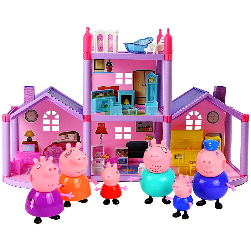 Peppa cochon jouets maison George pepa cochon figuras ami famille Action Figure Anime jouets peppa cochon anniversaire décoration coffret cadeau