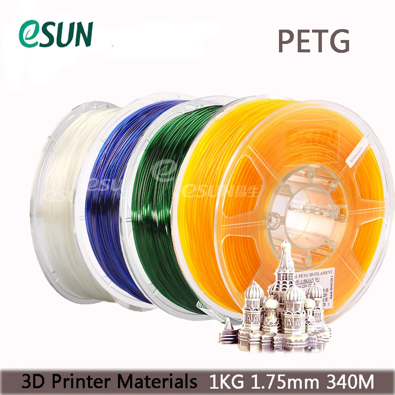 Нить Esun PETG/расходные материалы для 3d принтера/много цветов 340 м, 1,75 мм, 1 кг/ из России