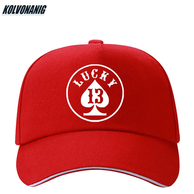 Бейсболка с принтом Lucky Number 13 Poker Летние регулируемые бейсболки Snapback для мужчин и