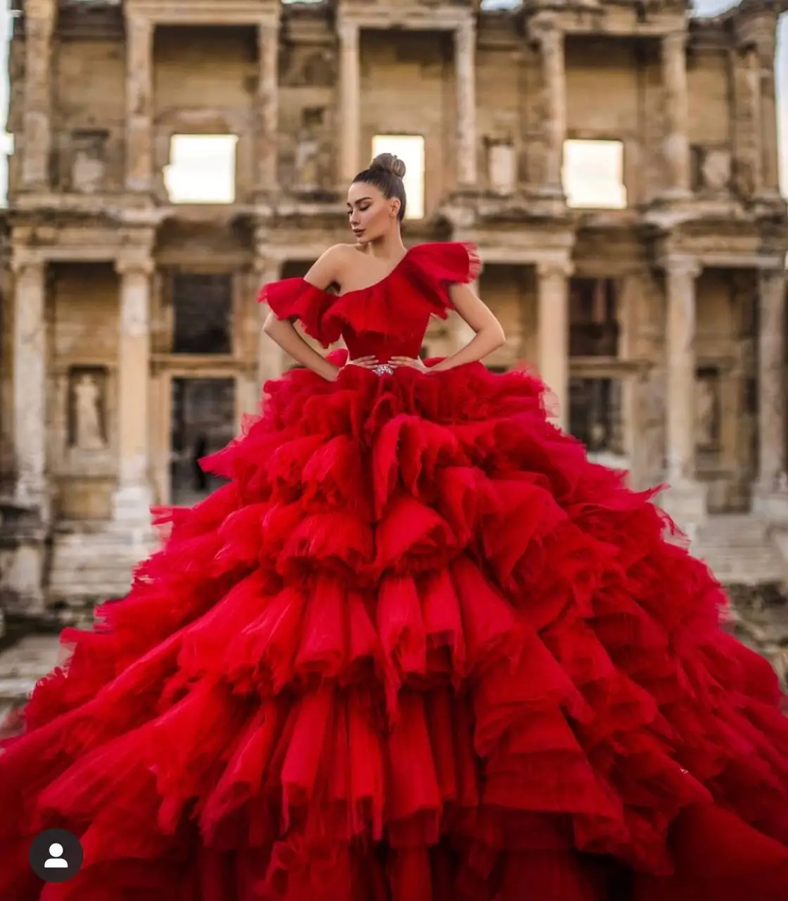 Gorgeous Puffy Red Tulle Wedding Ruffles Tiered Long Tulle Formal Party Lush Ball Gowns Bridal Dress Dresses - AliExpress