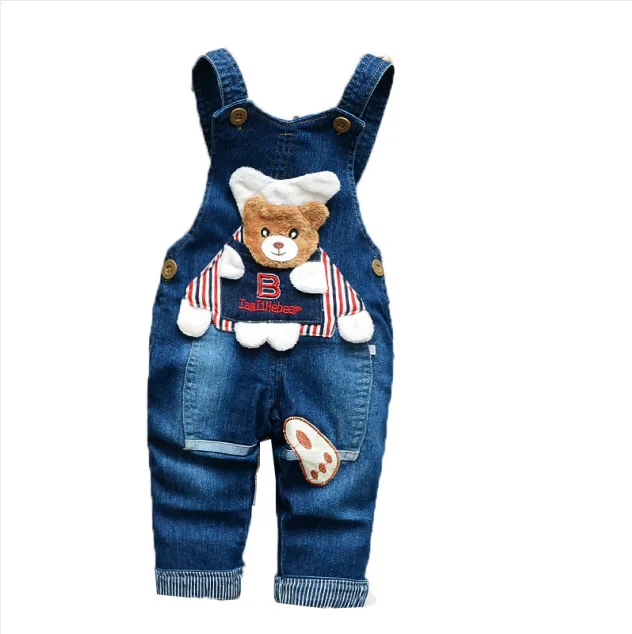 BibiCola/ г. Весенне-осенние штаны для малышей Детские хлопковые джинсовые детские комбинезоны для мальчиков комбинезон - Цвет: Бежевый