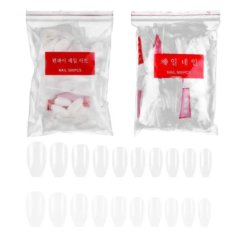 

Nail Slice Piece 500pcs Fake Nail Transparent Bright and Smooth Good Gloss Practical Extension Patch Nail Art Decoration