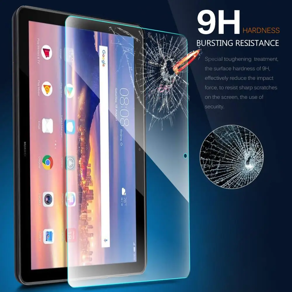 De templado de vidrio de película 9H Protector de pantalla para Huawei MediaPad M3 M5 Lite 8,0 10,1 M6 8,4 10,8 T3 T8 8,0 T3 10 9,6 T5 10 10,1