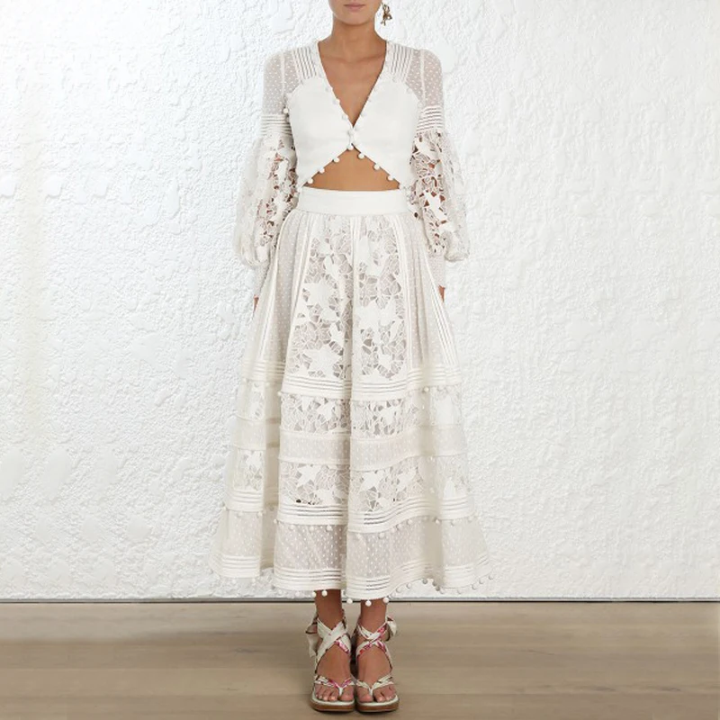 Vestido/осенние женские комплекты, сексуальная белая куртка с v-образным вырезом и длинными рукавами, Boho вышивка, открытые женские платья с высокой талией - Цвет: Белый