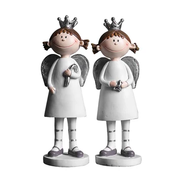 

Angel Girl Sculpture Crown Girl Figurines Resin Wedding Statue Home Decoration Birthday Valentine's Day Gift Kids Toy