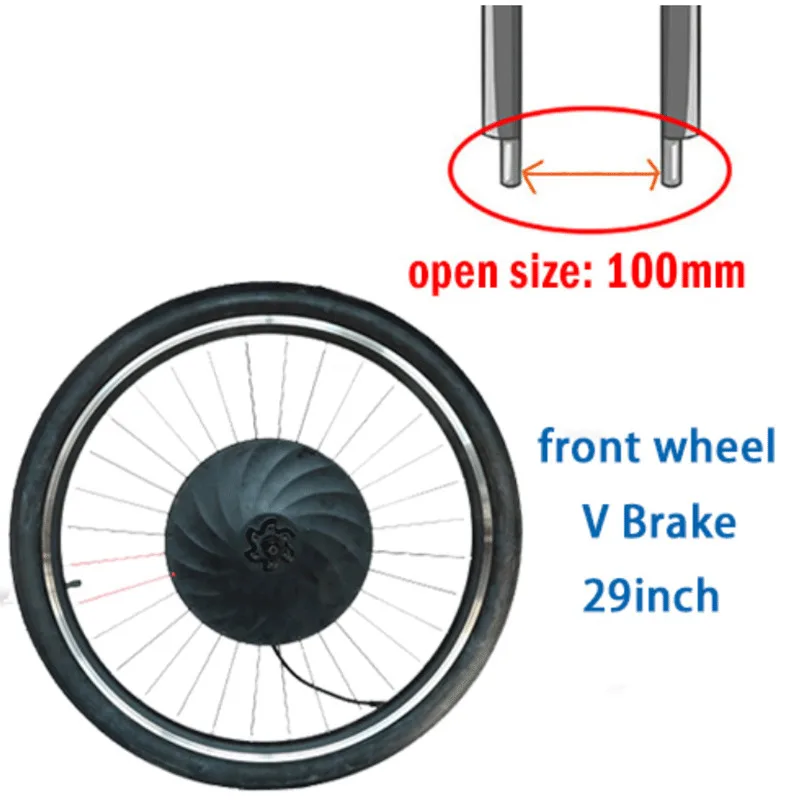 IMortor электрический набор для преобразования велосипедов с батареей, бесщеточный мотор-ступица, колесо, комплект для электровелосипеда - Color: 29inch v brake