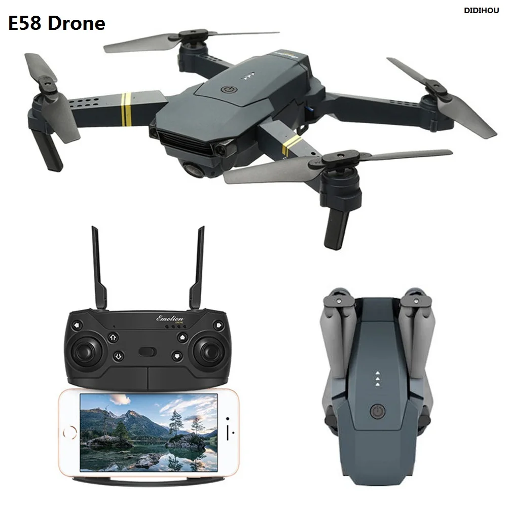 

DIDIOHU E58 RC Quadcopter Drone 2.4G WIFI FPV 6 Axis With Wide Angle HD 1080P Camera Foldable Arm APP Connect Mini Pocket Drone