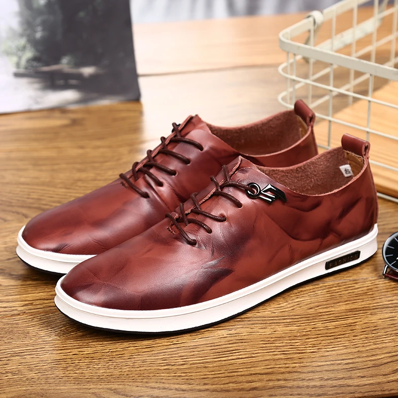 Luxury Brand Men Shoes England Trend Leisure Leather Breathable For Male Footwear Loafers Flats 2019 New | Обувь