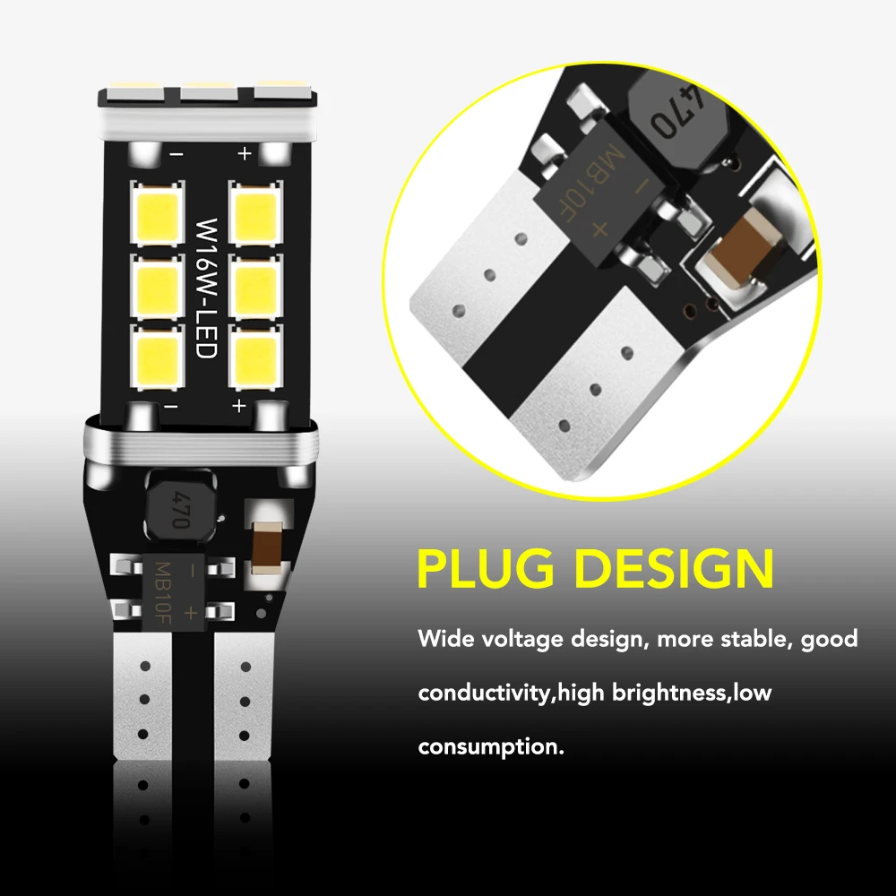 2 шт. T15 W16W 921 912 светодиодный лампы автомобиля задний фонарь для audi a3 a4 b8 b6 a6 c6 bmw e46 e90