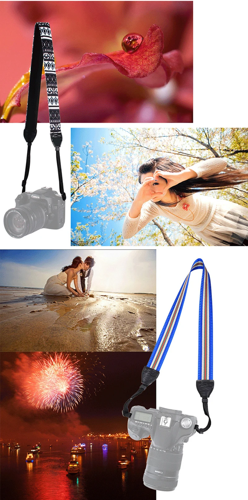 Retro Ethnic Style Multi-color Series Shoulder Neck Strap Camera Strap Belt for Sony,Canon,SLR / DSLR Cameras Universal