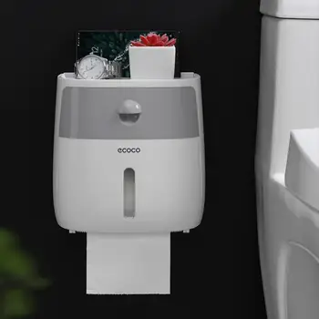 

1PC Waterproof Wall Mounted Toilet Paper Holder Toilet Paper Tray Roll Paper Tube Storage Box Tray Tissue Box Shelf For Bathroom