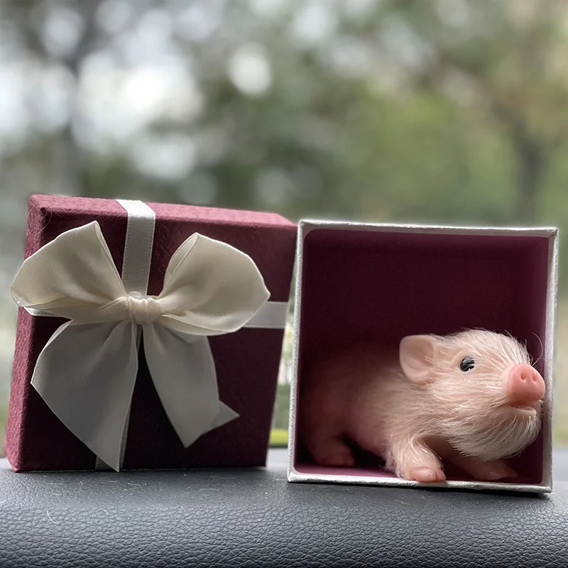 

Реалистичная силиконовая свинья новорожденная, Реалистичная кукла реборн 5 дюймов, в подарочной коробке, с открытыми глазами