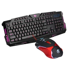 USB Проводная клавиатура с подсветкой игровая мышь комбинированная с противоскользящим большим ковриком для продвинутых геймеров игровая клавиатура и набор мышей