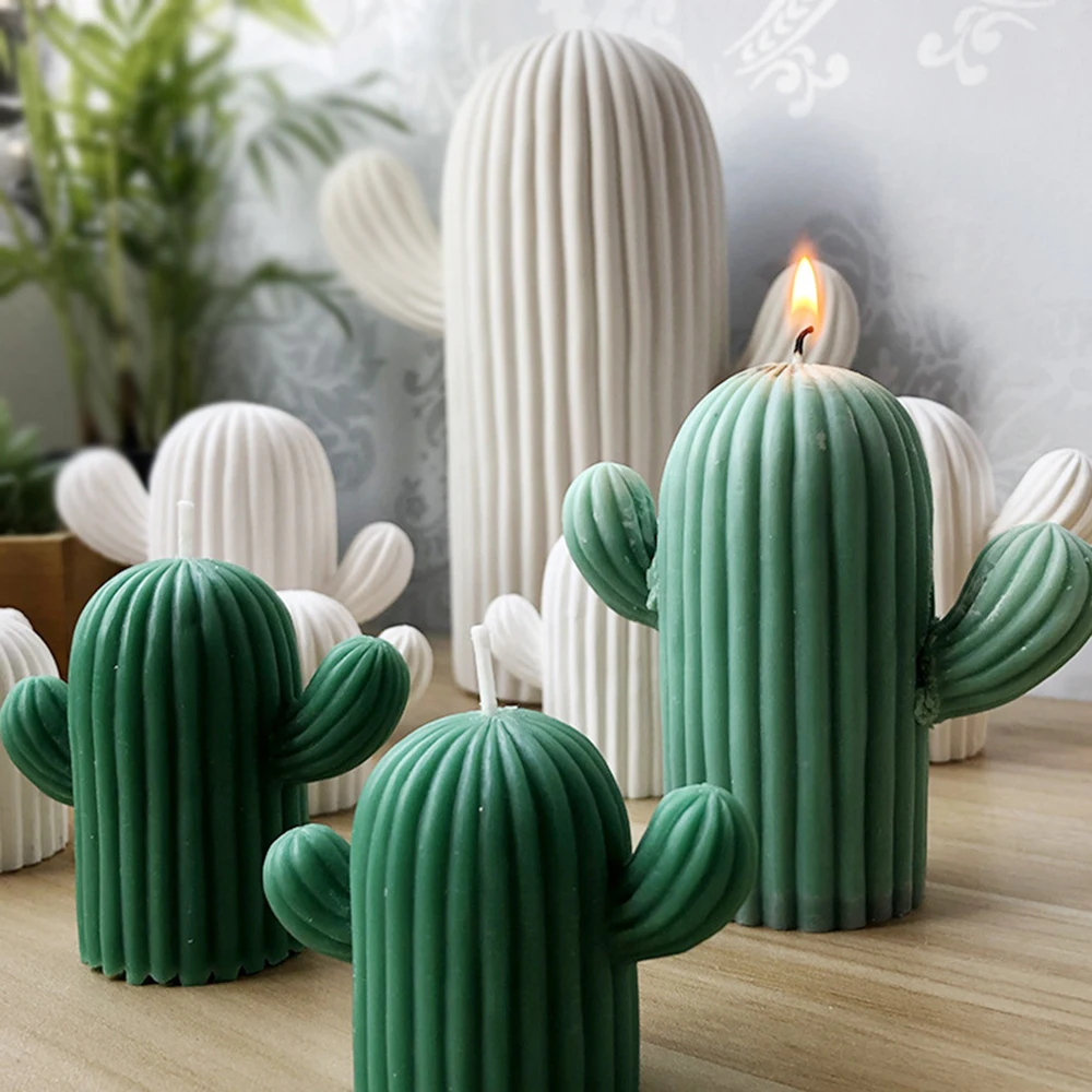 18043-10 Succulent Cacti Candle Mold Moulds Silicone Soap Molds DIY Craft Plaster Tools for Valentines Day Birthday Party Wedding Spa Home Decoration 