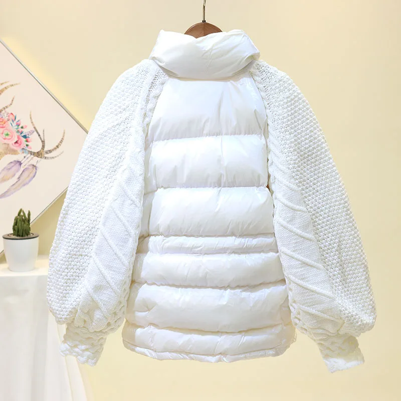 Зимняя куртка женская парка пальто Женская мода Корейский фонарь рукав стоячий воротник ветрозащитные утепленные свободные парки Mujer