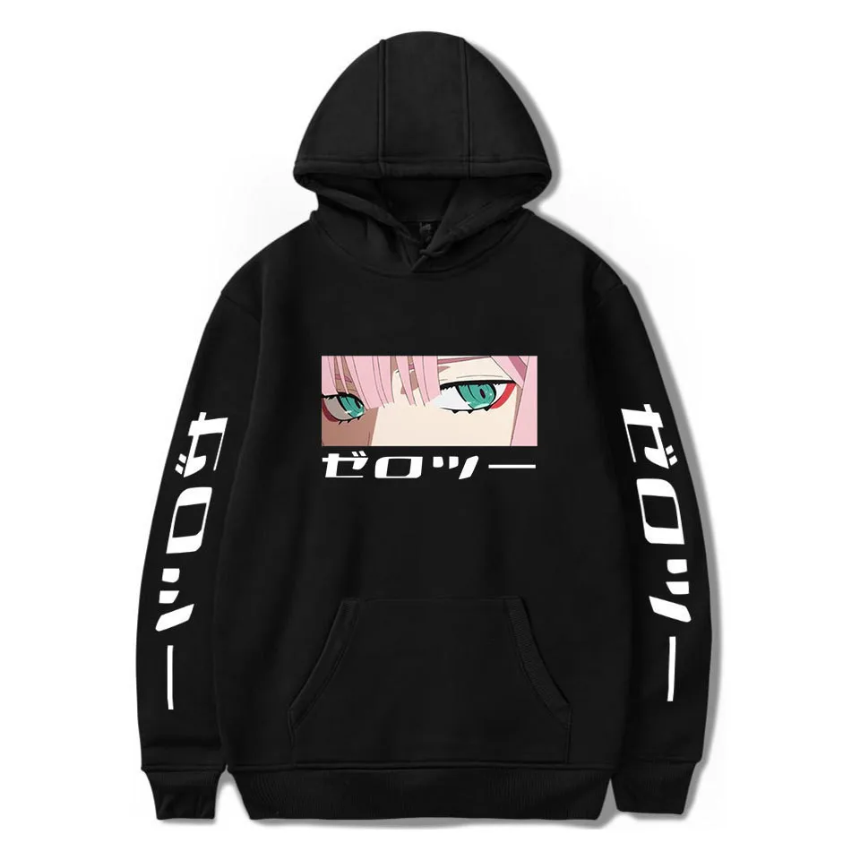 

Suitable Hooded Anime Darling In The Franxx Zero Two Hoodies Sweatshirts Casual Streetwear Tops Autumn Girls Black Pullovers