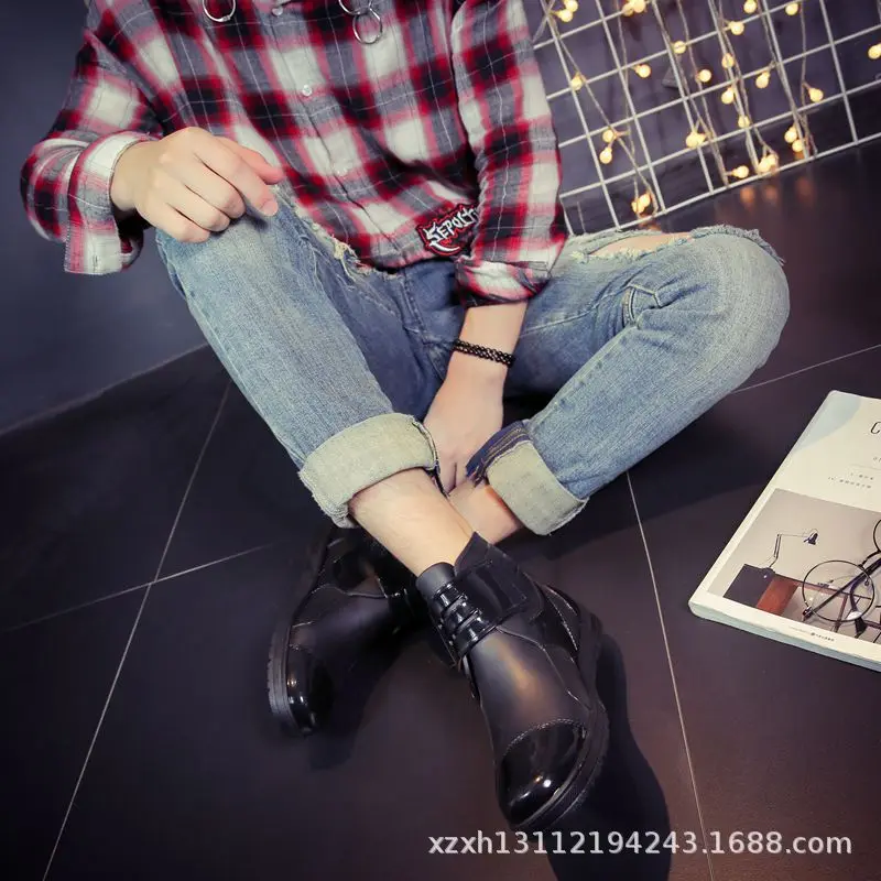 Резиновые сапоги мужские короткие летние мужские низкие резиновые ...