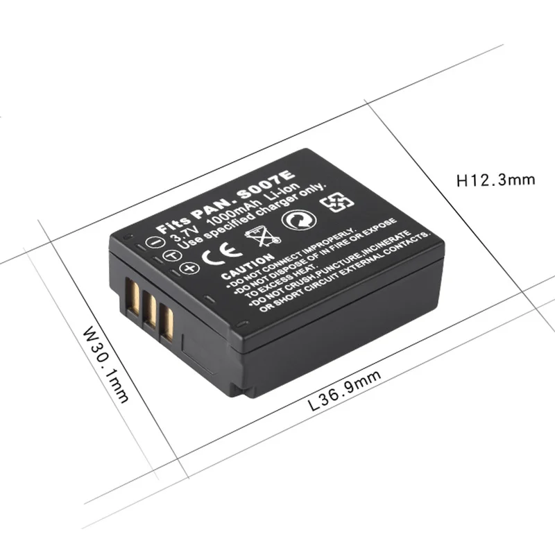 CGAS007 Cga-s007e для Panasonic Lumix Батарея DMC TZ1 TZ2 TZ3 TZ4 TZ5 TZ50 TZ15 Камера мА/ч. Аккумулятор 1000 мАч CGA S007 S007E
