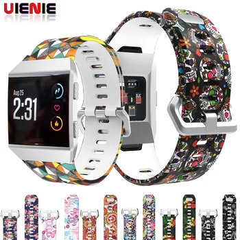 

For Fitbit Ionic Smart Watch Band Silicone Watchband Straps Pattern Printed Strap Sport Replacement Wristband for Fitbit Ionic