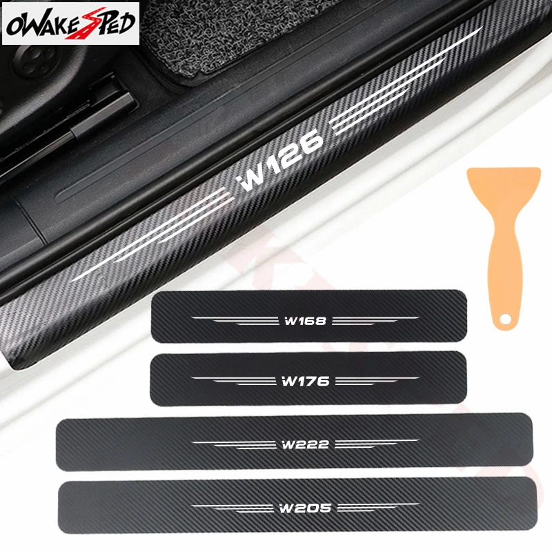 

4PCS Carbon Fiber Car Door Threshold Decor Sticker For Mercedes Benz W205 W212 W204 W203 W210 W220 W124 W126 W140 W168 W169 W176