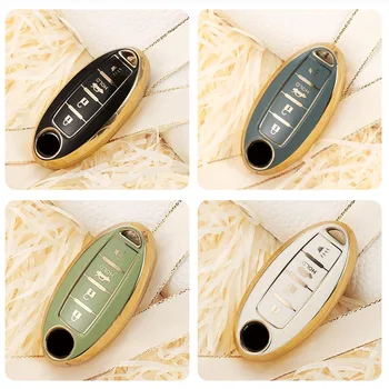 Cover Telecomando/chiave per Nissan Qashqai J10 J11 Tiida XTrail T31 T32 Juke Altima Pathfinder prende i colpi per Infiniti - Nuovo TPU Car Key Case Cover Shell Fob per Nissan Qashqai J10 J11 Tiida XTrail